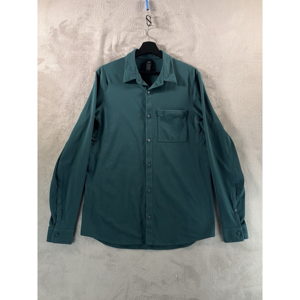 Lululemon Commission Shirt Mens Size Large Green Long Sleeve Career Casual